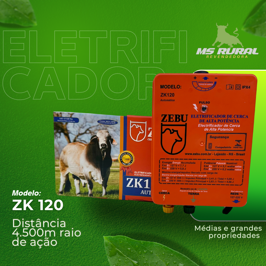 Aparelho De Cerca Eletrica Zebu Zk 120km