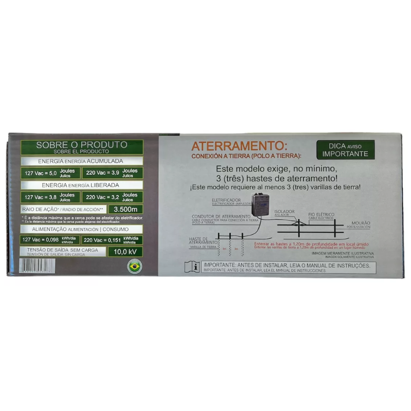 Eletrificador De Cerca Zk80 Zebu Bivolt (gado E Seca Capim)