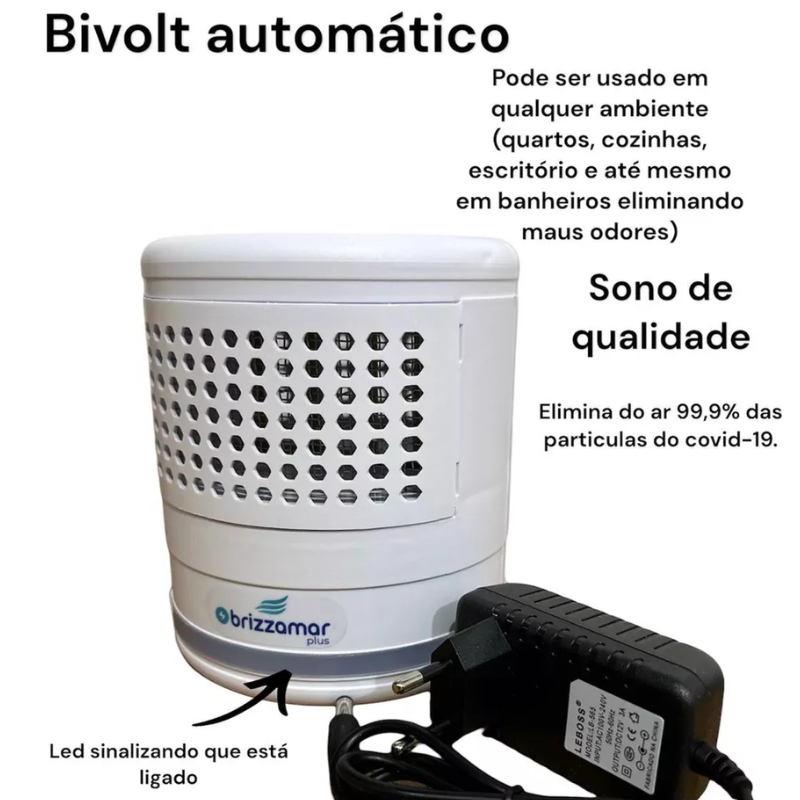 Purificador De Ar Lonizador E Ozonizador Brizzamar Plus