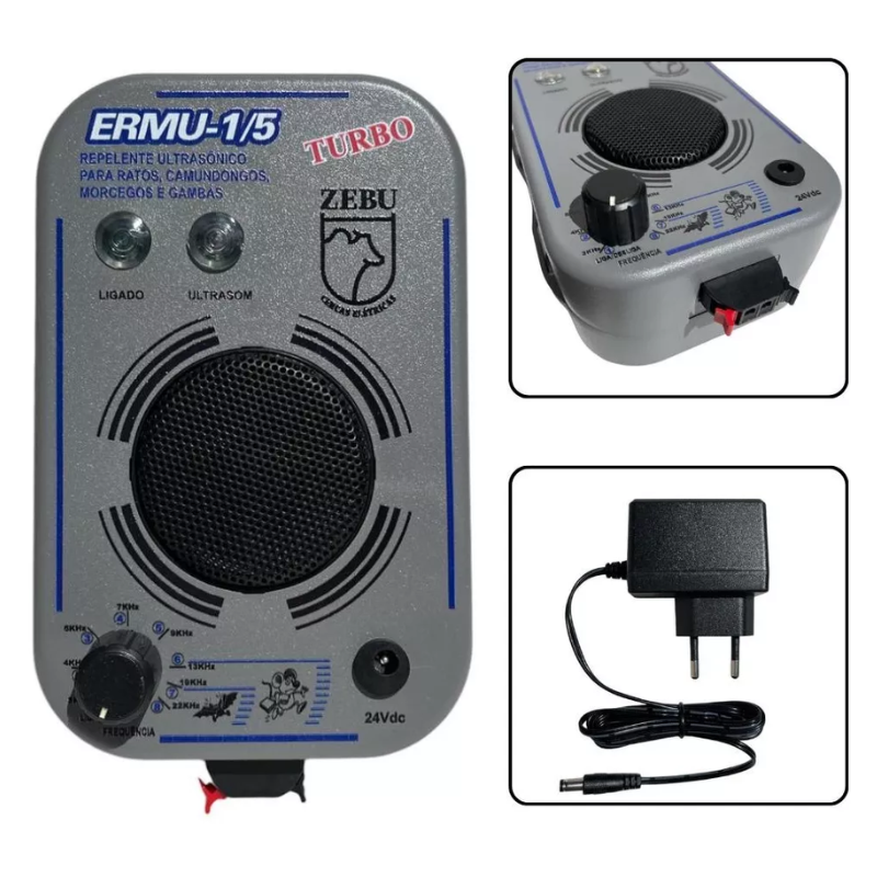 Aparelho Sonoro Ermu Contra Morcegos/ratos Turbo Zebu Bivolt