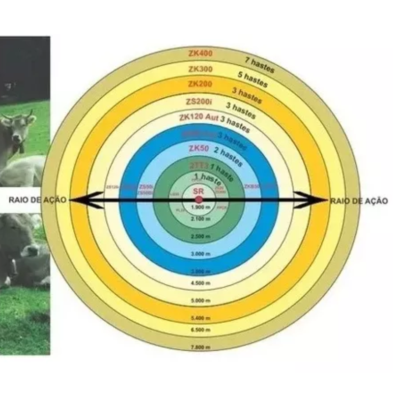 Aparelho De Choque Elétrico Cerca Rural Zk200 10j Zebu