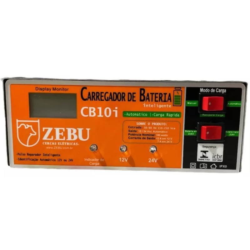 Carregador De Bateria 10ah Inteligente Automotivo 12v E 24v