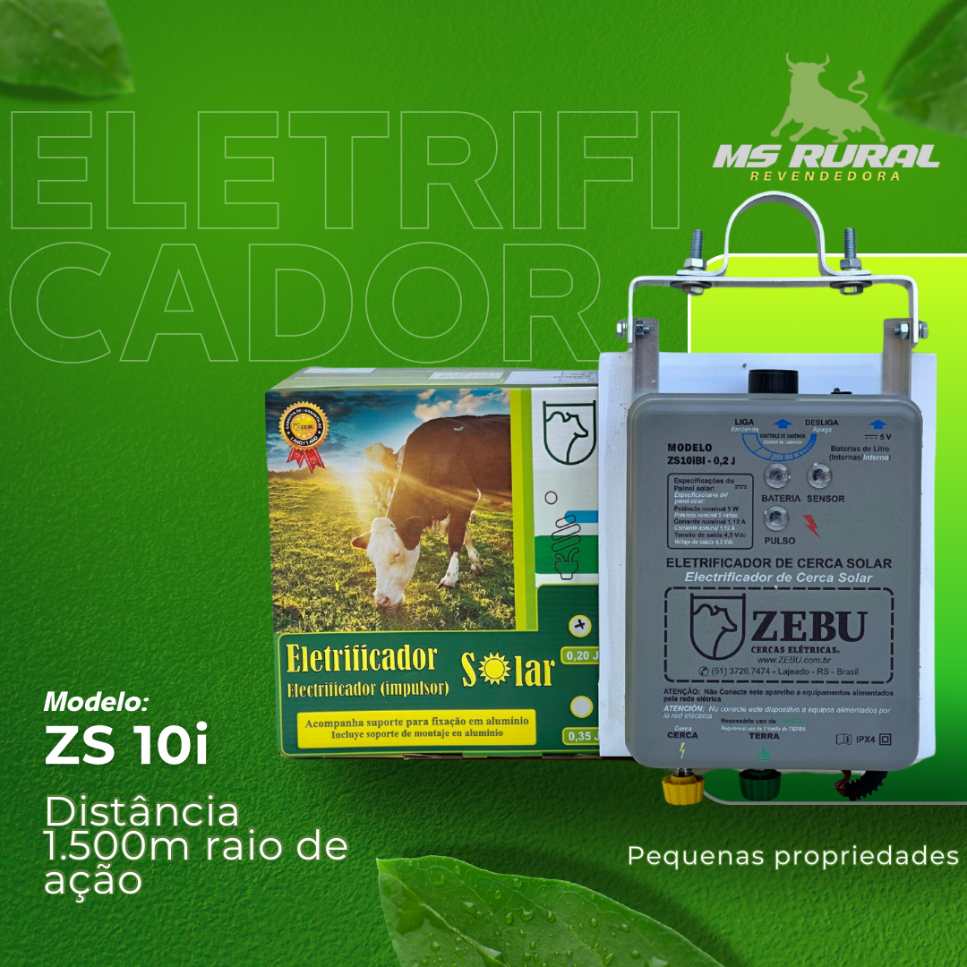 Aparelho De Choque Rural Solar C/bateria Lítio 20km 0,12 J