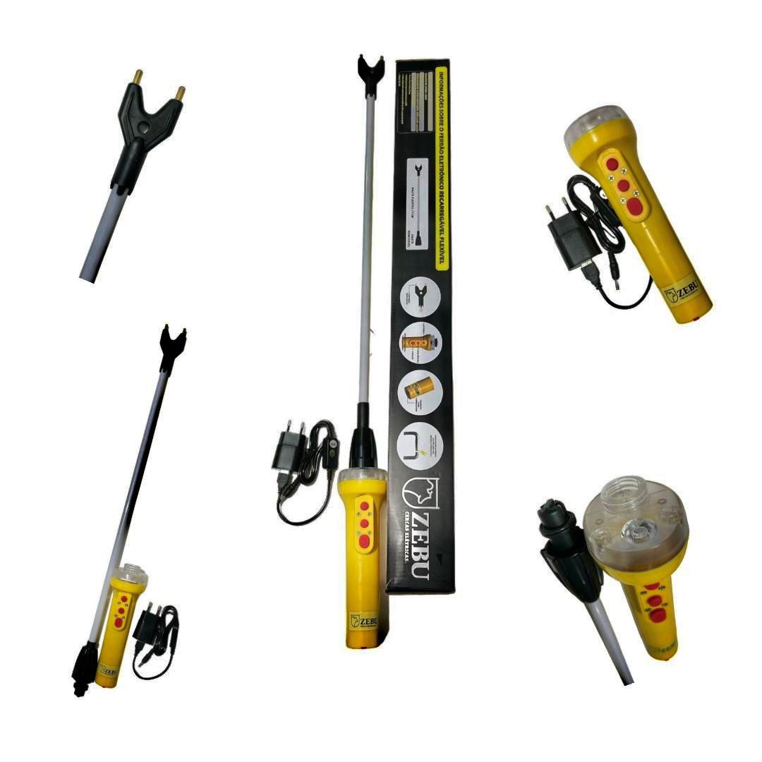 Ferrão Zebu Flexível de 71cm Regarregável Eletronico com Lanterna LED