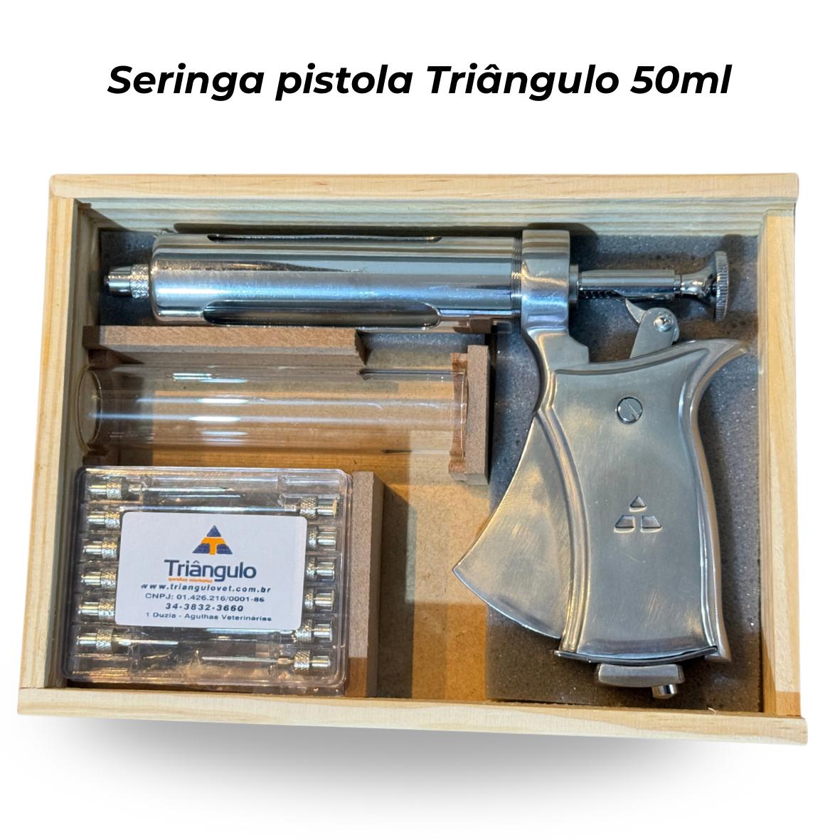 Seringa Veterinária 50ml Triângulo Kit Completo Com Brinde