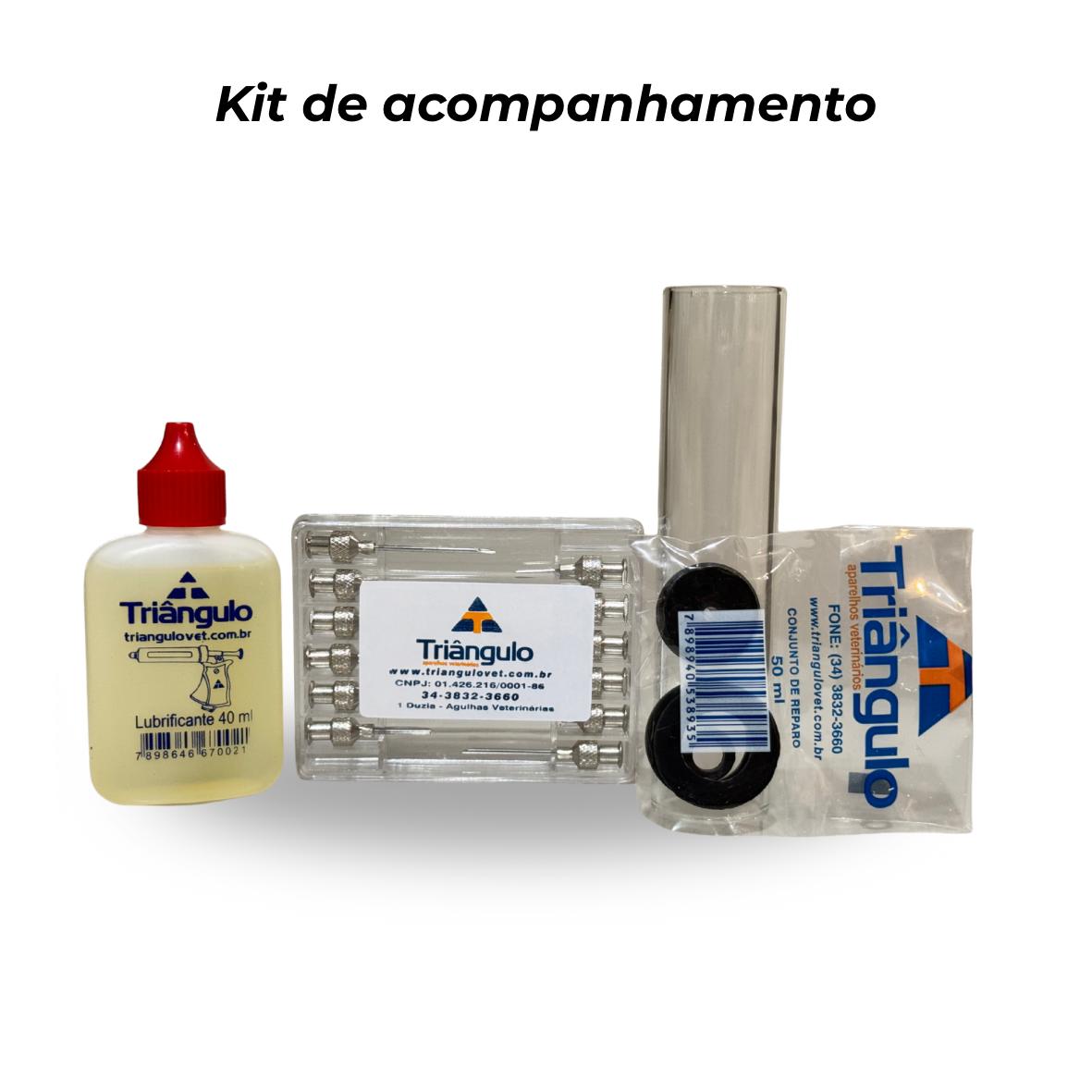 Seringa Veterinária 50ml Triângulo Kit Completo Com Brinde