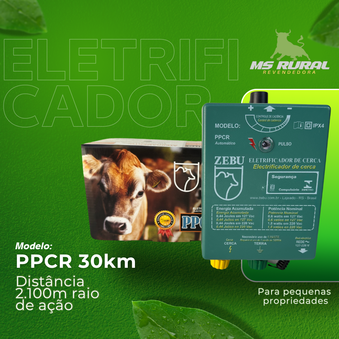 Eletrificador De Cerca Rural Zebu Ppcr 30 Km