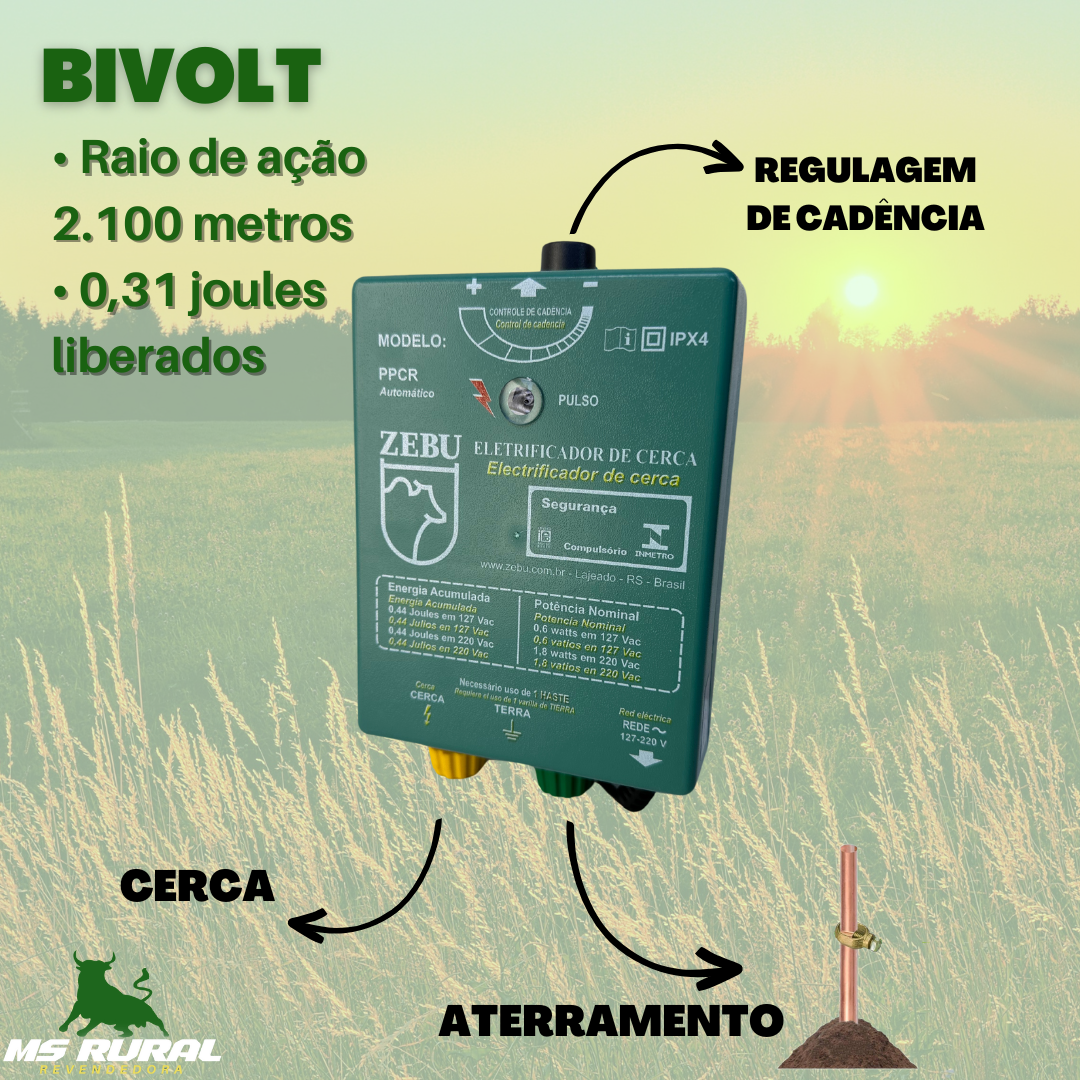 Eletrificador De Cerca Rural Zebu Ppcr 30 Km
