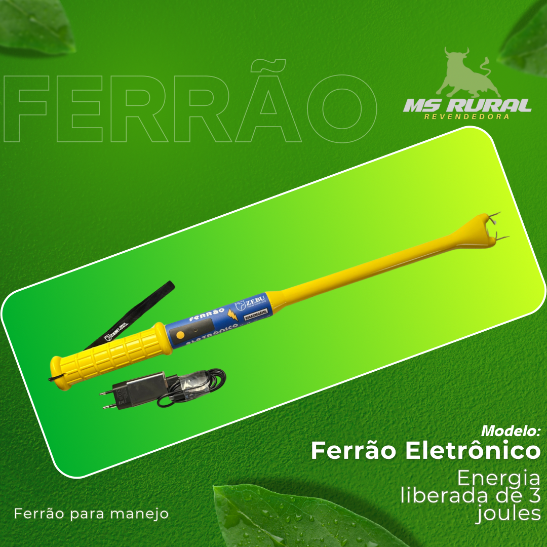 Ferrão Eletrônico (Zebu 65CM 3,5 joules) + Boné Exclusivo Zebu de BRINDE