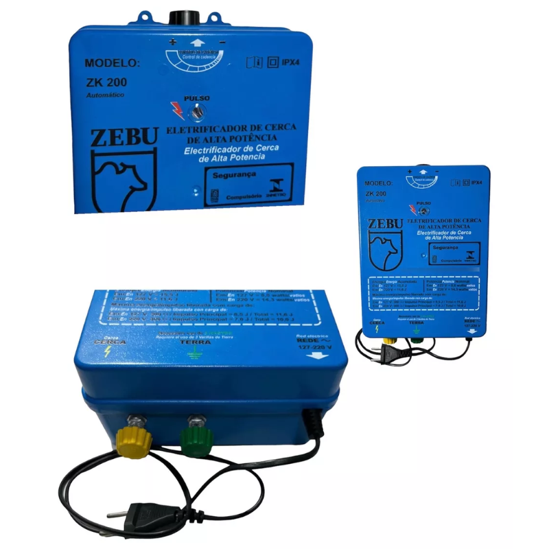 Aparelho De Choque Elétrico Cerca Rural Zk200 10j Zebu